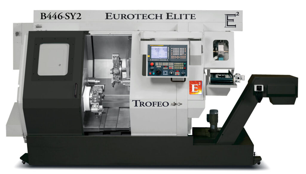 Twin Spindle Twin Turret machine increases capacity to 2″ diameter bar capacity